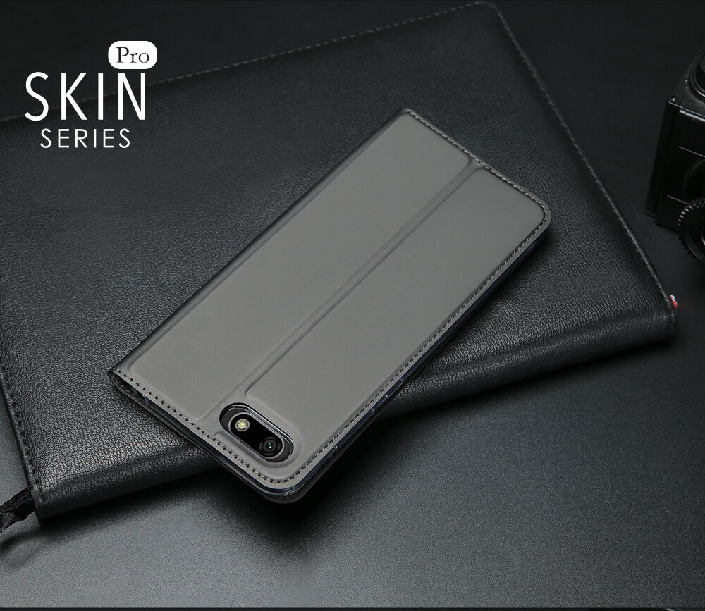 Dux Ducis Skin Pro kožené flipové puzdro pre Honor 7S - tmavomodré
