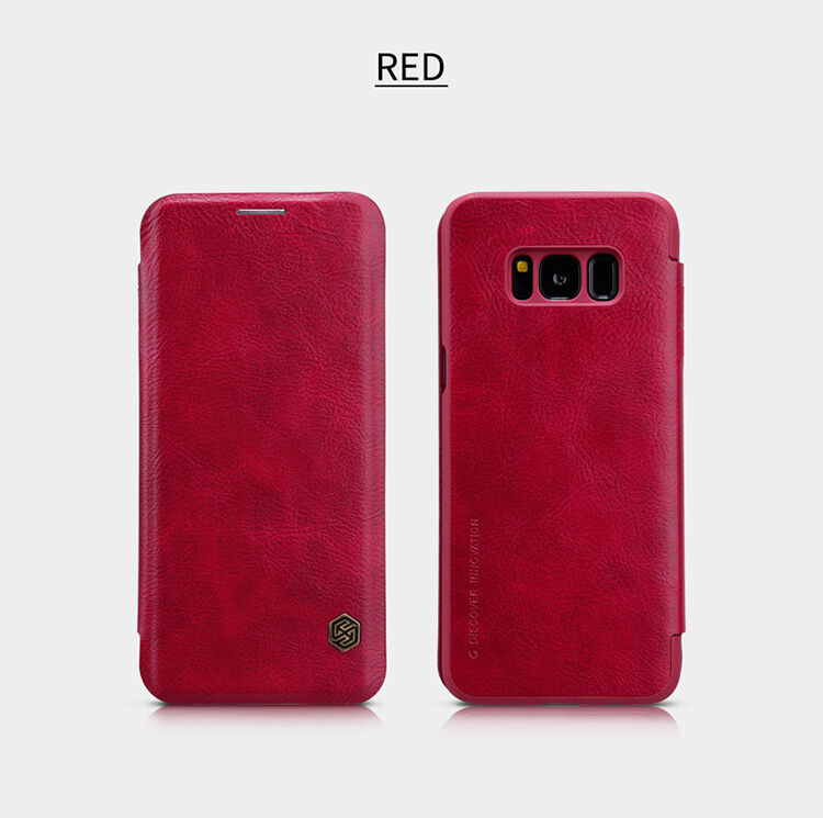 Nillkin Qin Kožené flipové puzdro pre Samsung Galaxy S8 - hnedé
