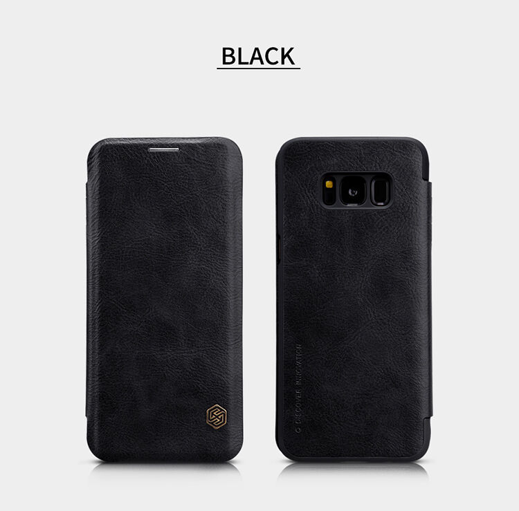 Nillkin Qin Kožené flipové puzdro pre Samsung Galaxy S8 - hnedé