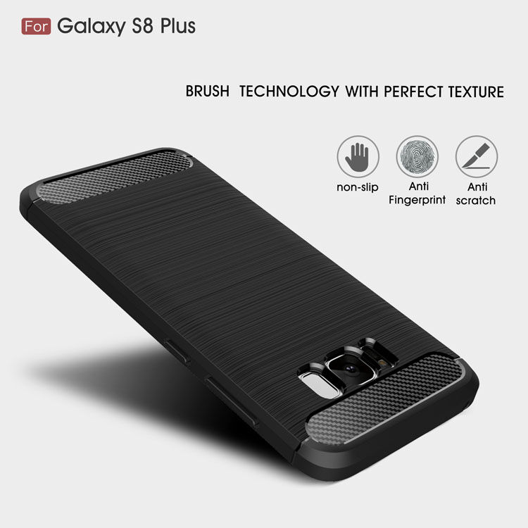 Plastový kryt s brúsenou textúrou pre Samsung Galaxy S8 Plus - čierny