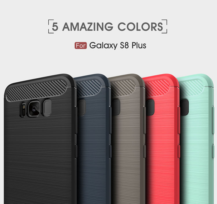 Plastový kryt s brúsenou textúrou pre Samsung Galaxy S8 Plus - čierny