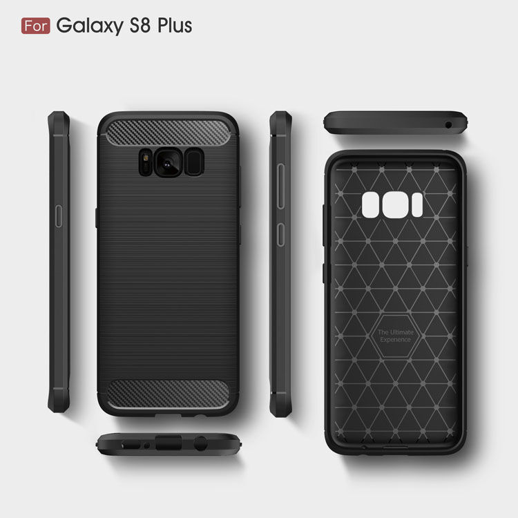Plastový kryt s brúsenou textúrou pre Samsung Galaxy S8 Plus - čierny