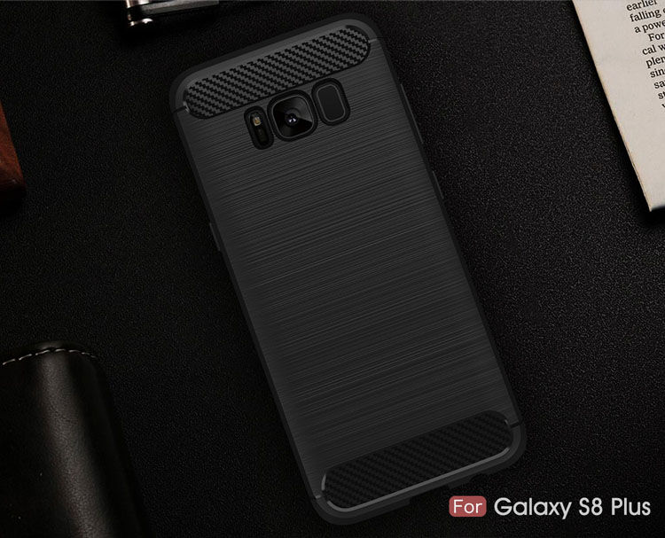 Plastový kryt s brúsenou textúrou pre Samsung Galaxy S8 Plus - čierny