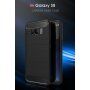 Plastový kryt s brúsenou textúrou pre Samsung Galaxy S8 - tmavomodrý