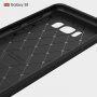 Plastový kryt s brúsenou textúrou pre Samsung Galaxy S8 - tmavomodrý