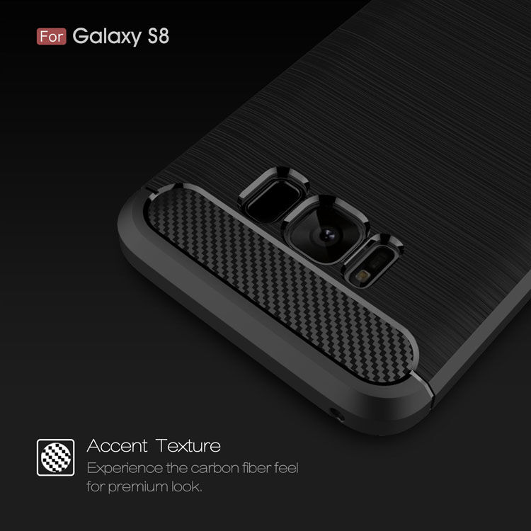 Plastový kryt s brúsenou textúrou pre Samsung Galaxy S8 - čierny