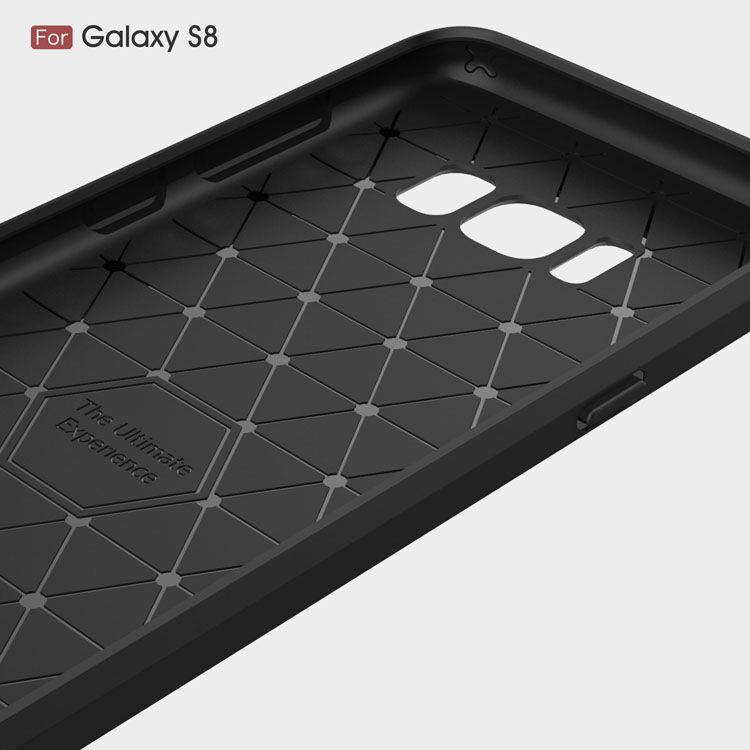 Plastový kryt s brúsenou textúrou pre Samsung Galaxy S8 - čierny