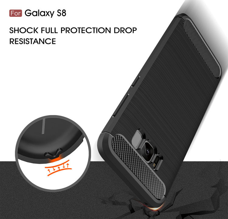 Plastový kryt s brúsenou textúrou pre Samsung Galaxy S8 - čierny