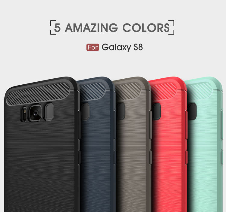 Plastový kryt s brúsenou textúrou pre Samsung Galaxy S8 - čierny