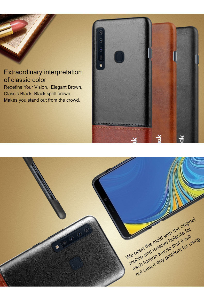 Imak Ruiyi kožený kryt pre Samsung Galaxy A9 (2018) - hnedý