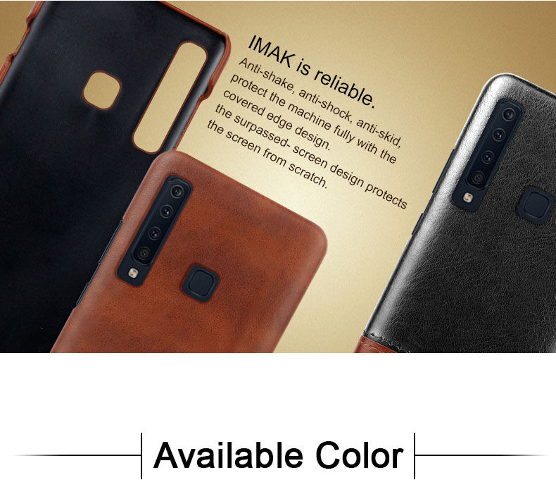 Imak Ruiyi kožený kryt pre Samsung Galaxy A9 (2018) - hnedý