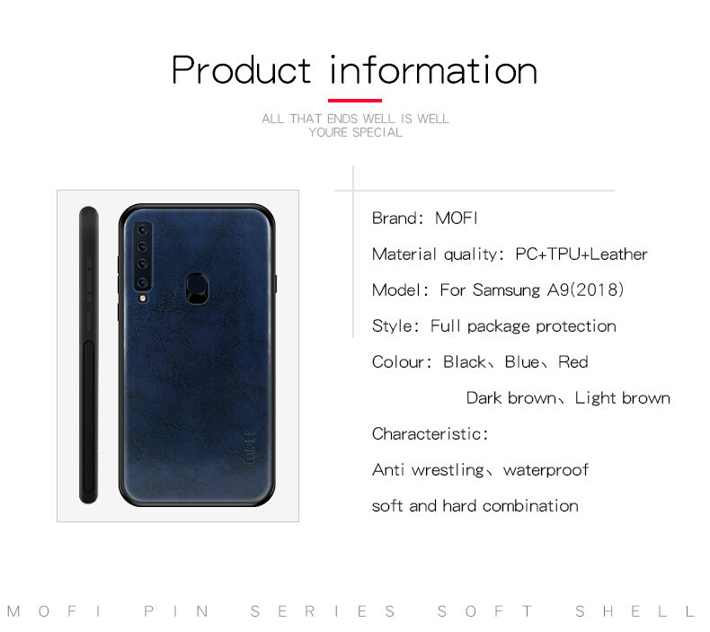 Mofi Kožený kryt pre Samsung Galaxy A9 (2018) - čierny