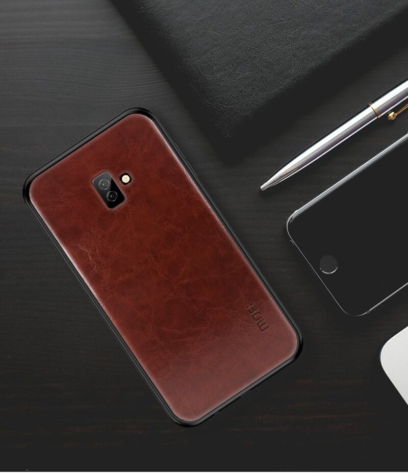Mofi Kožený kryt pre Samsung Galaxy J6 Plus - červený