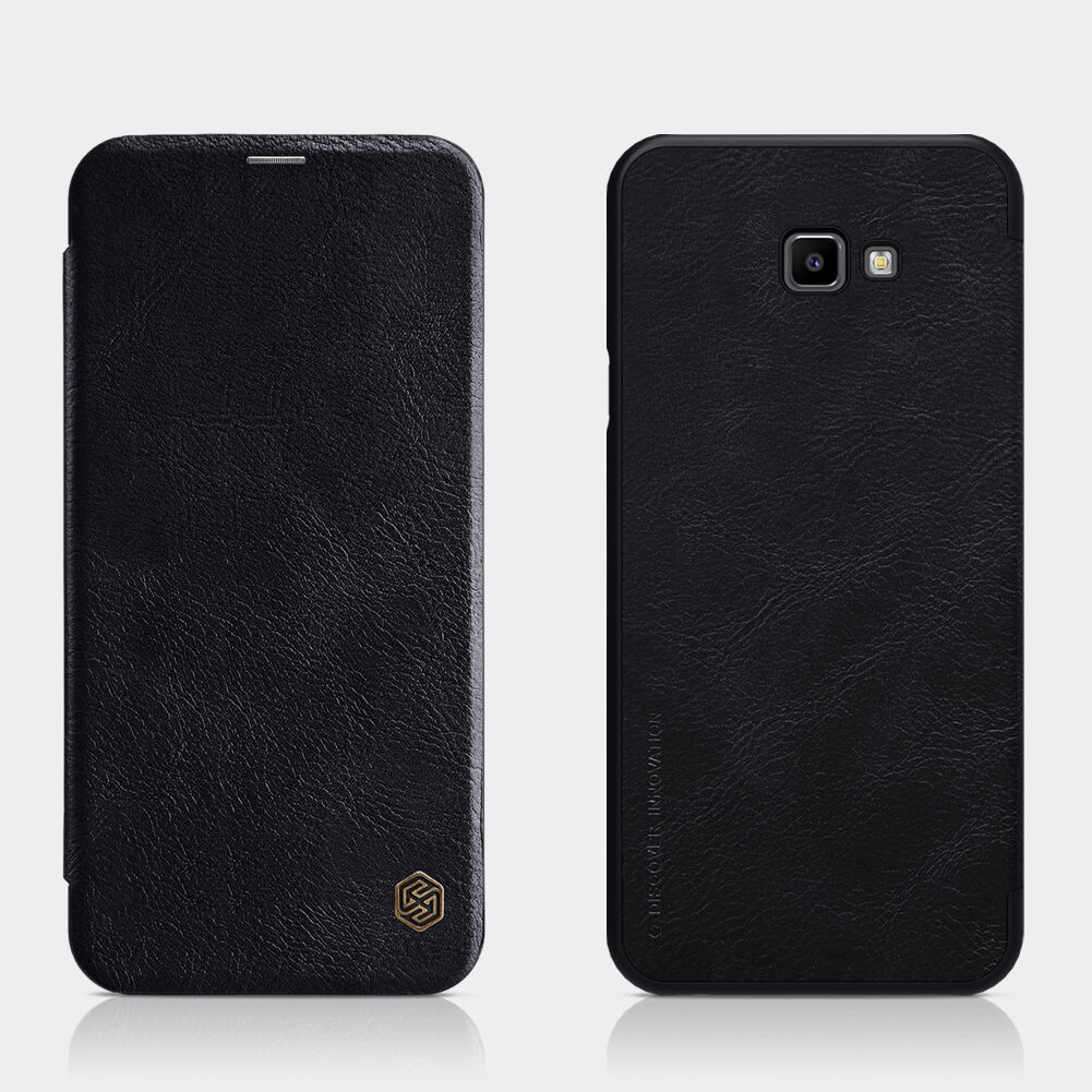 Nillkin Qin Kožené flipové puzdro pre Samsung Galaxy J4 Plus - hnedé