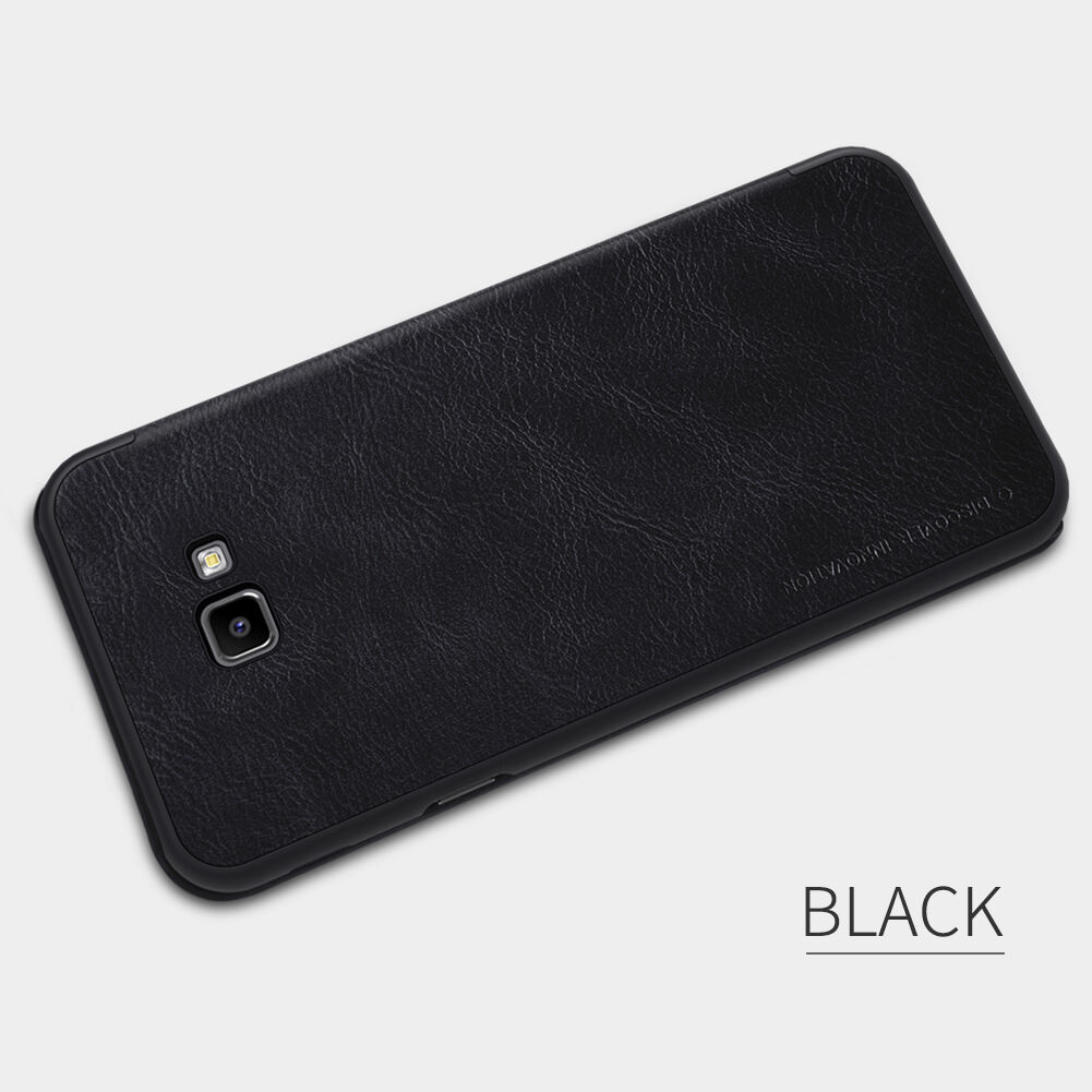 Nillkin Qin Kožené flipové puzdro pre Samsung Galaxy J4 Plus - hnedé