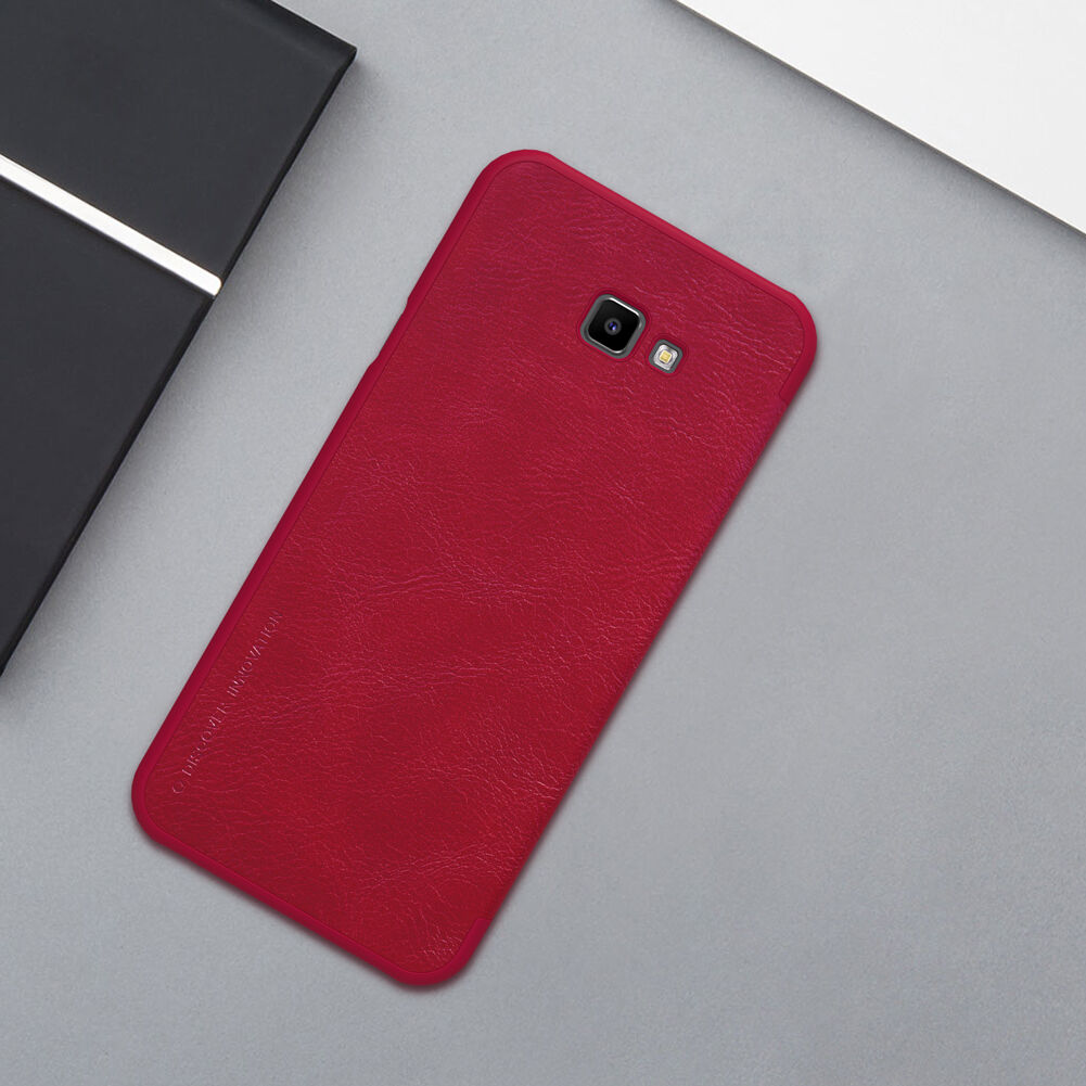 Nillkin Qin Kožené flipové puzdro pre Samsung Galaxy J4 Plus - hnedé
