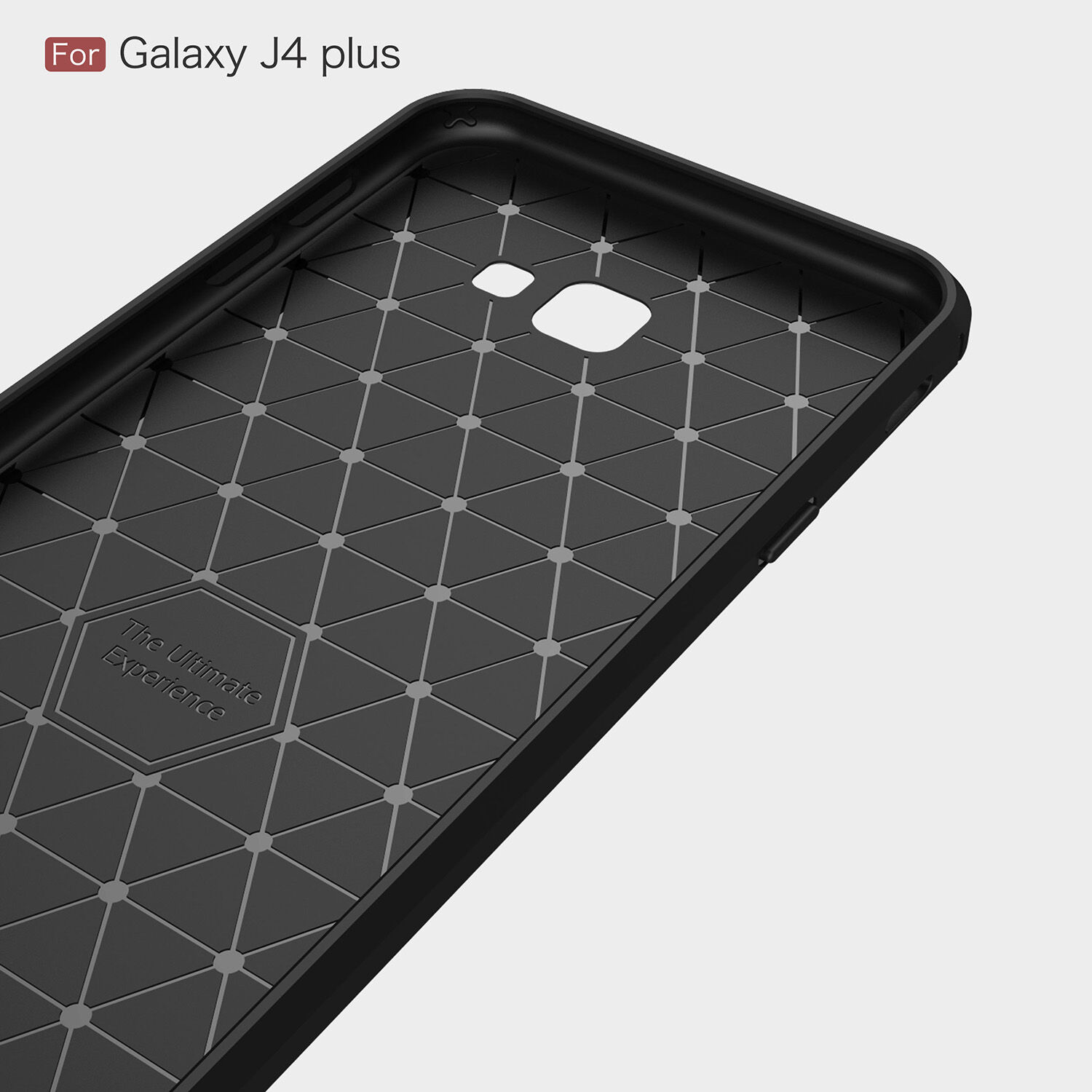 Plastový kryt s brúsenou textúrou pre Samsung Galaxy J4 Plus - sivý
