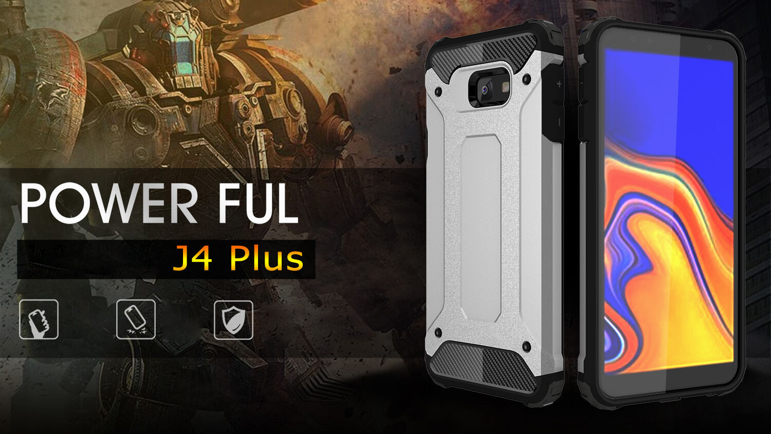 Superodolný kryt Armor pre Samsung Galaxy J4 Plus - zlatý