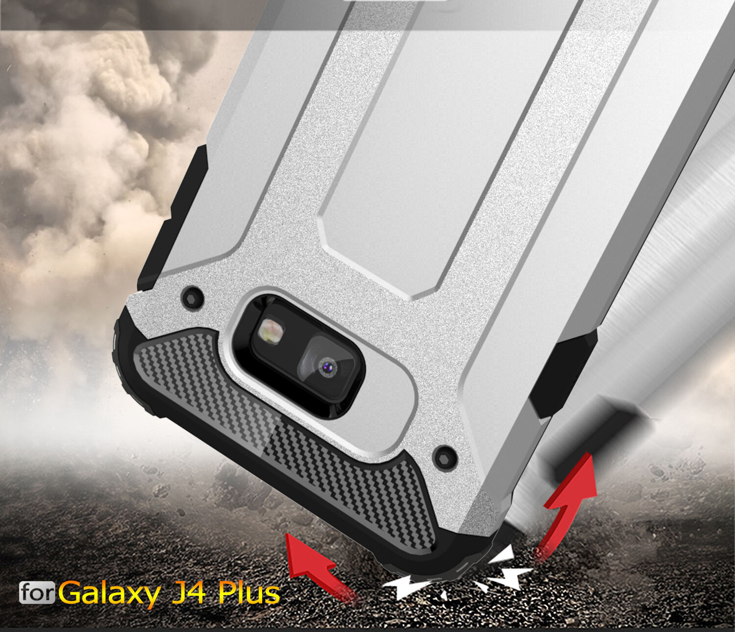 Superodolný kryt Armor pre Samsung Galaxy J4 Plus - zlatý