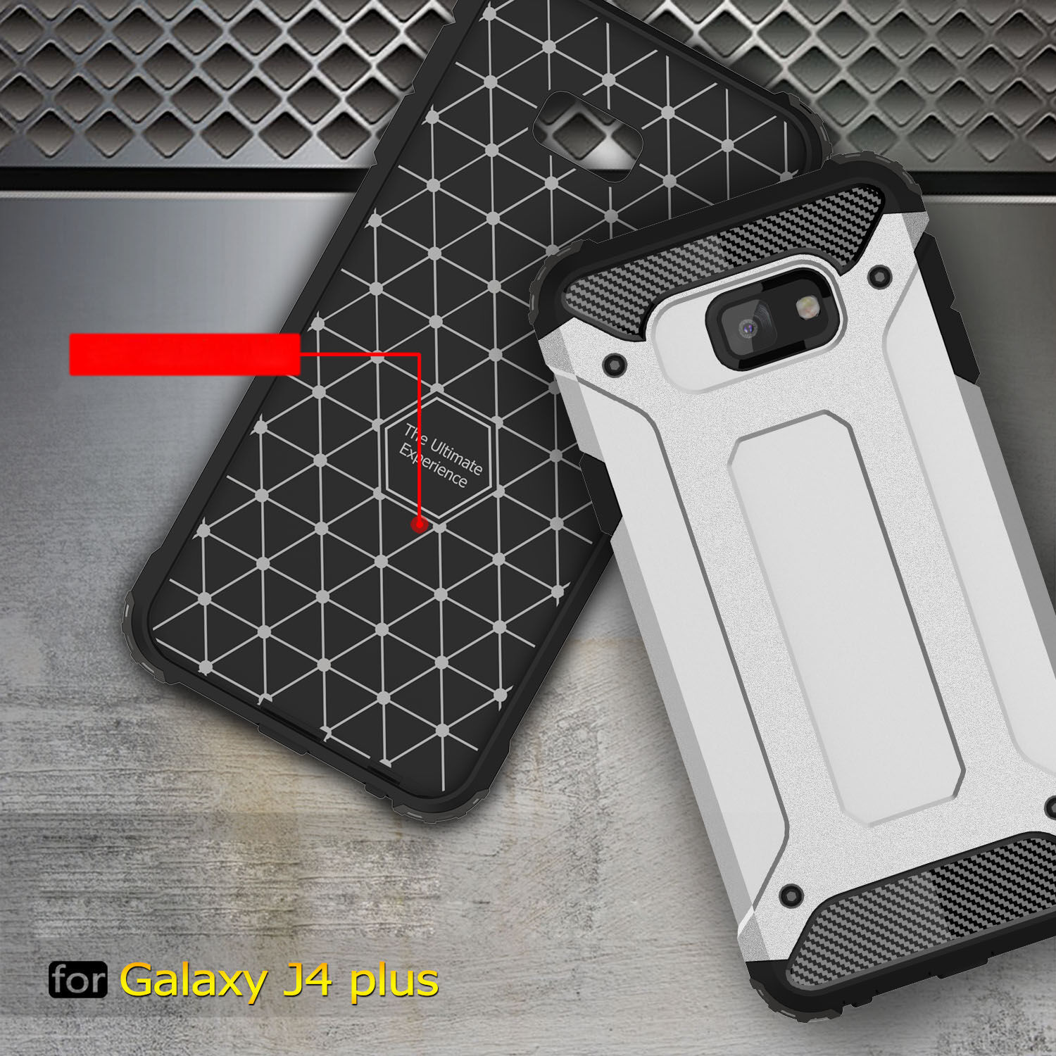 Superodolný kryt Armor pre Samsung Galaxy J4 Plus - zlatý