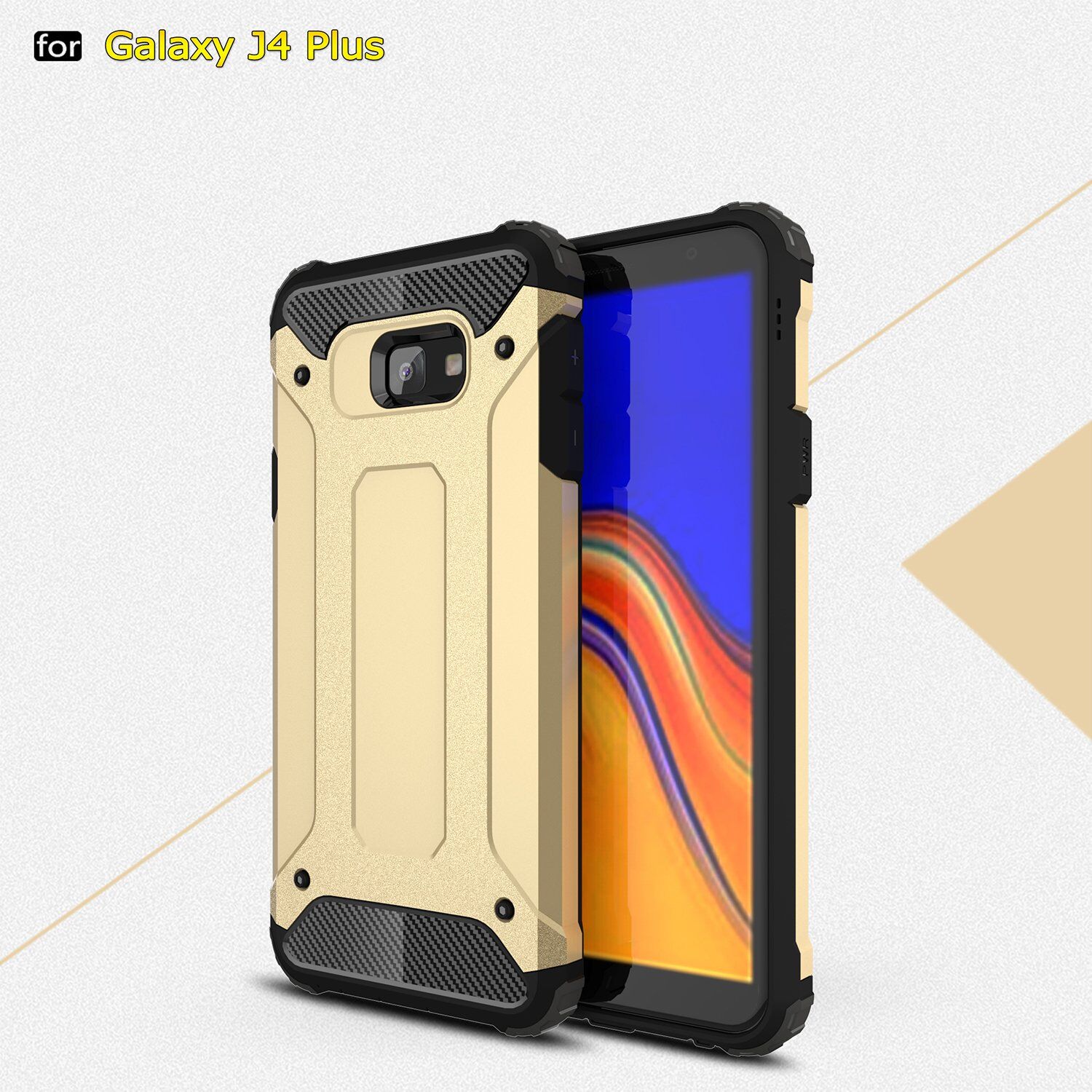 Superodolný kryt Armor pre Samsung Galaxy J4 Plus - zlatý