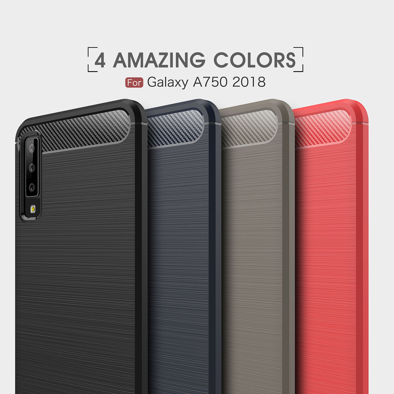 Plastový kryt s brúsenou textúrou pre Samsung Galaxy A7 (2018) - tmavomodrý