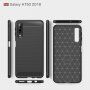 Plastový kryt s brúsenou textúrou pre Samsung Galaxy A7 (2018) - tmavomodrý