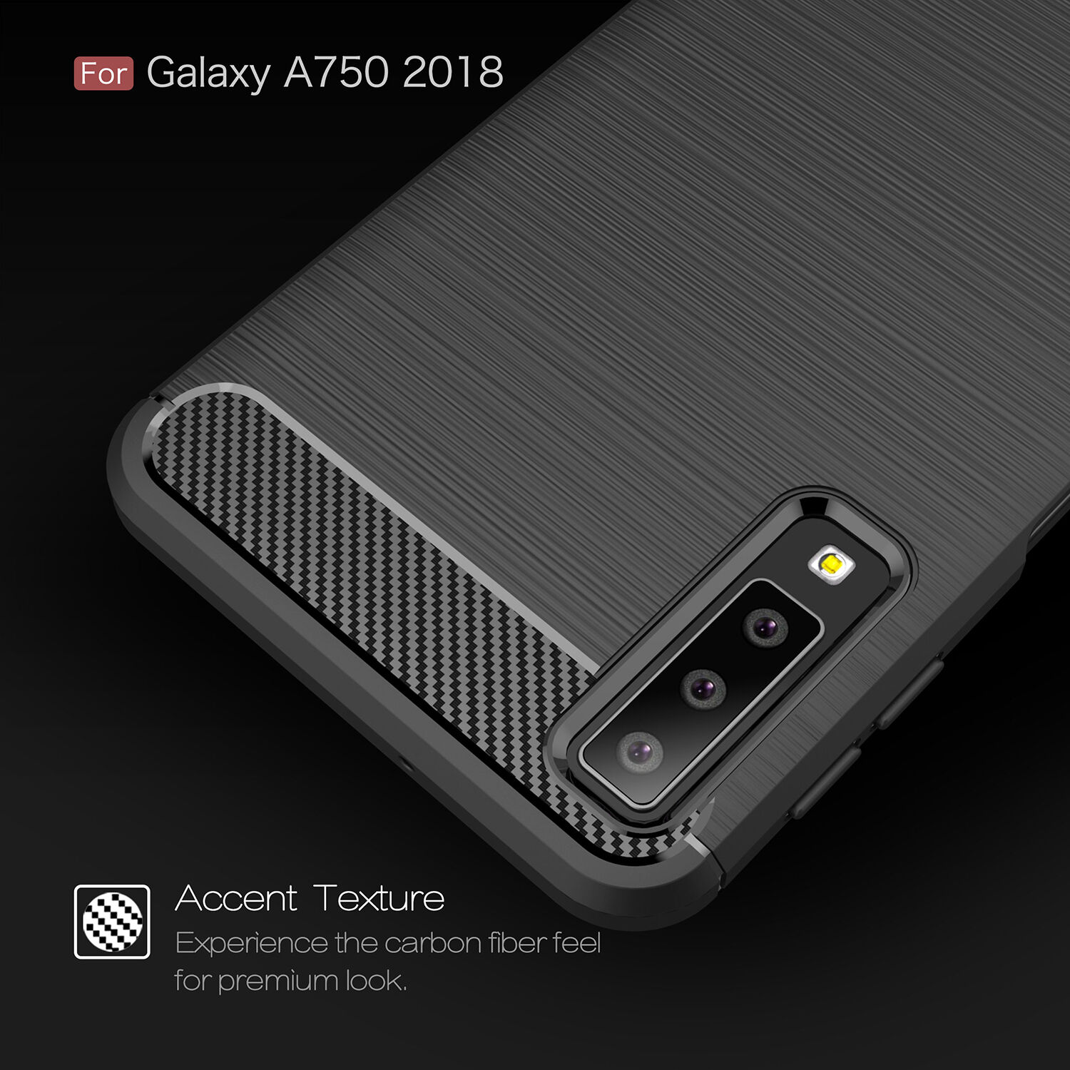 Plastový kryt s brúsenou textúrou pre Samsung Galaxy A7 (2018) - sivý