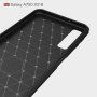 Plastový kryt s brúsenou textúrou pre Samsung Galaxy A7 (2018) - sivý