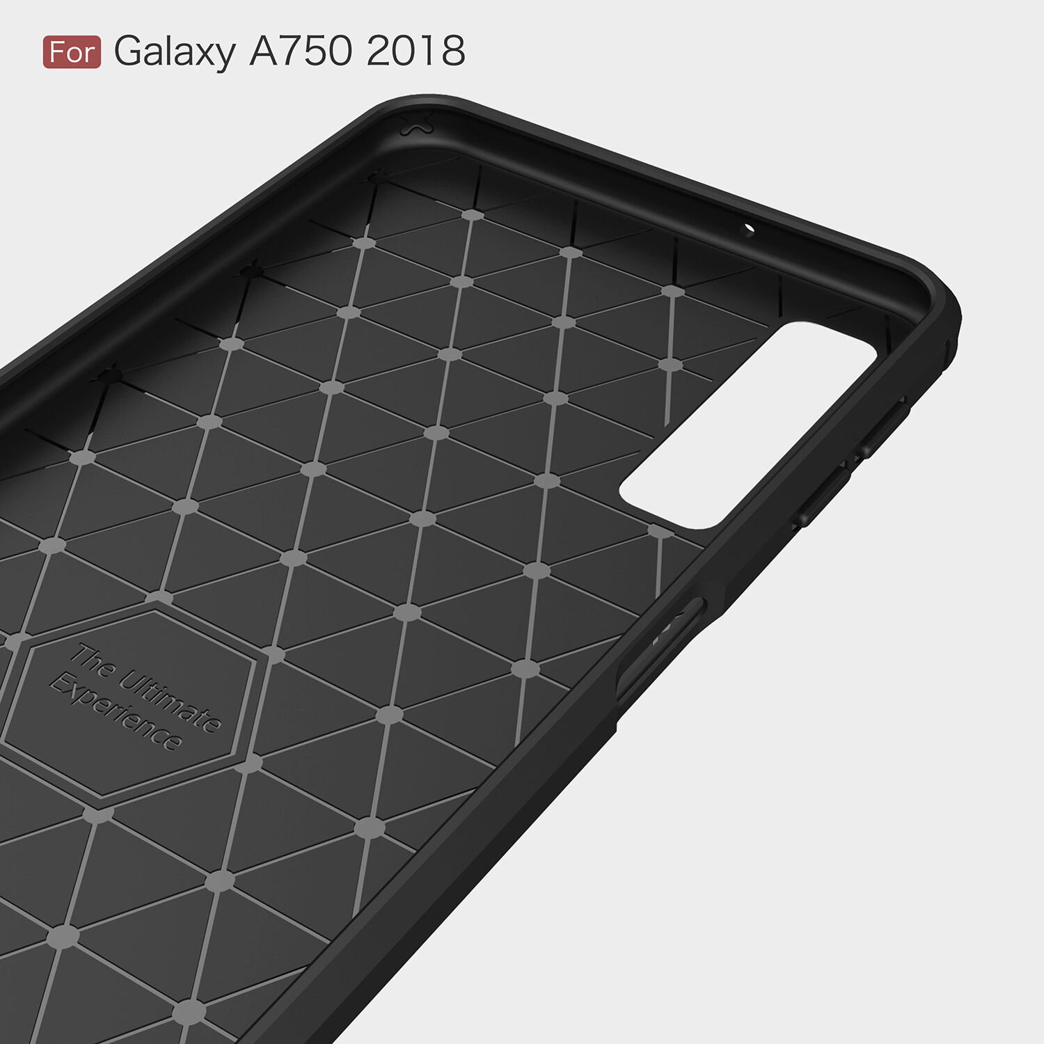 Plastový kryt s brúsenou textúrou pre Samsung Galaxy A7 (2018) - čierny