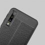 Litchi kožený kryt pre Samsung Galaxy A7 (2018) - červený