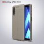 Litchi kožený kryt pre Samsung Galaxy A7 (2018) - červený