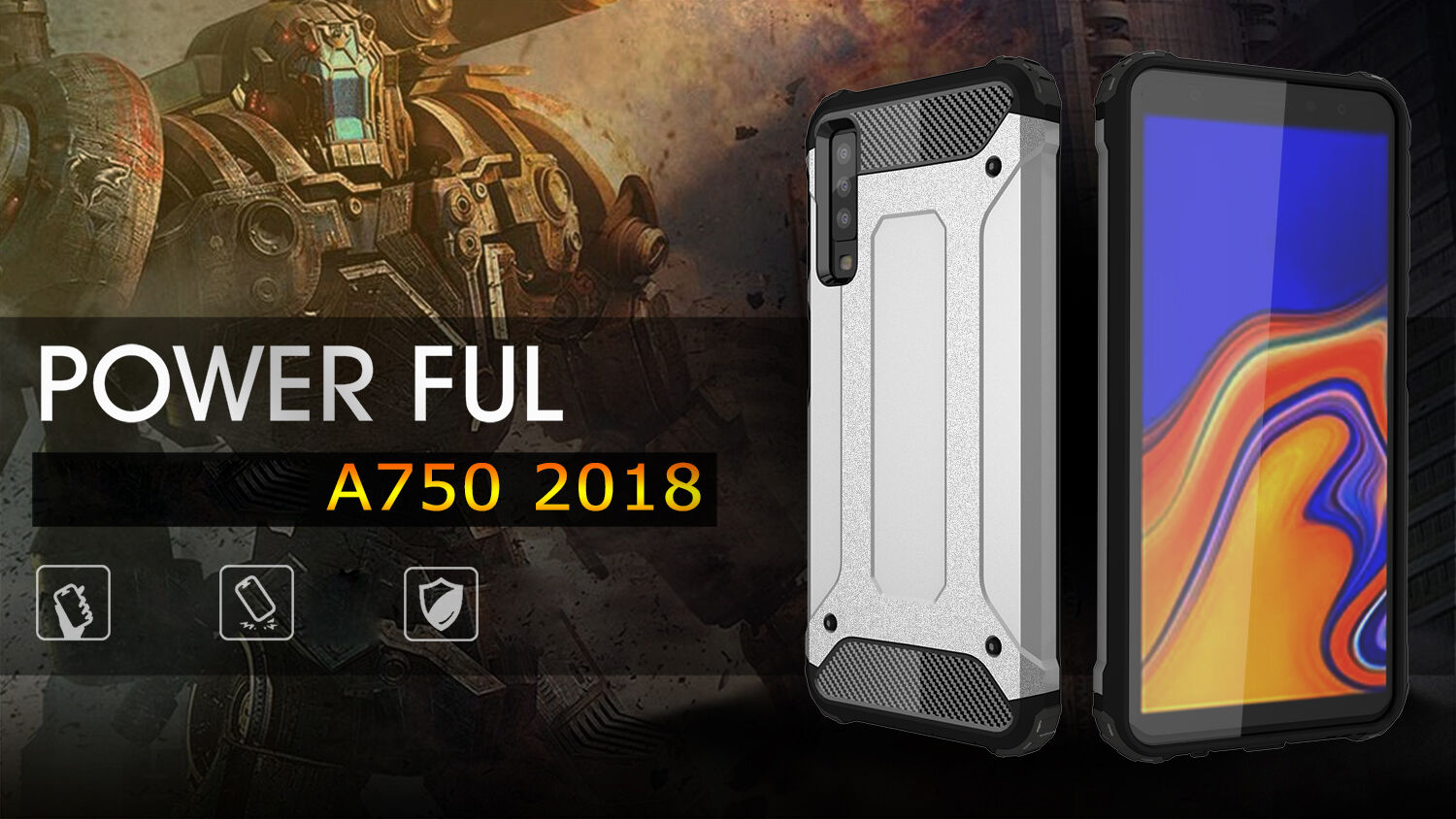 Superodolný kryt Armor pre Samsung Galaxy A7 (2018) - zlatoružový