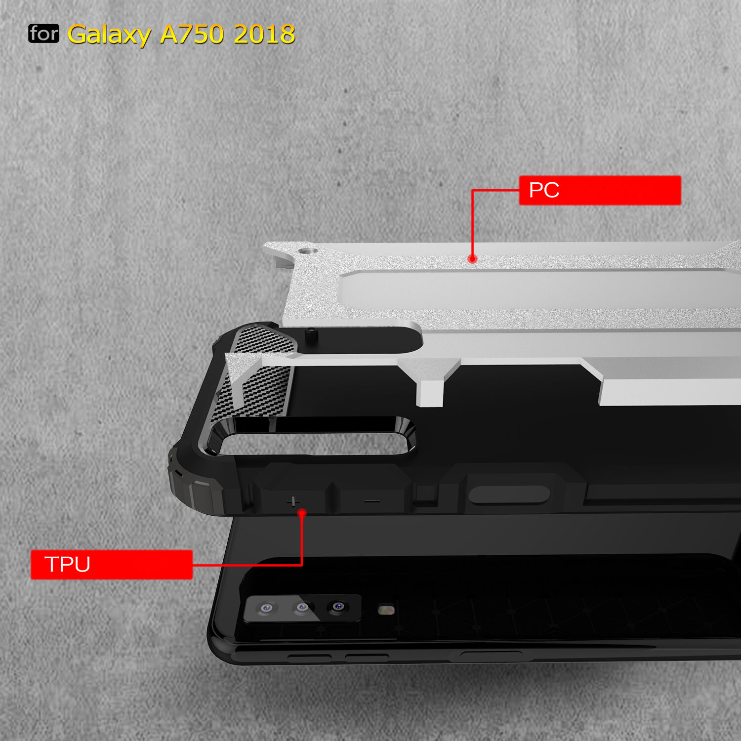 Superodolný kryt Armor pre Samsung Galaxy A7 (2018) - zlatoružový