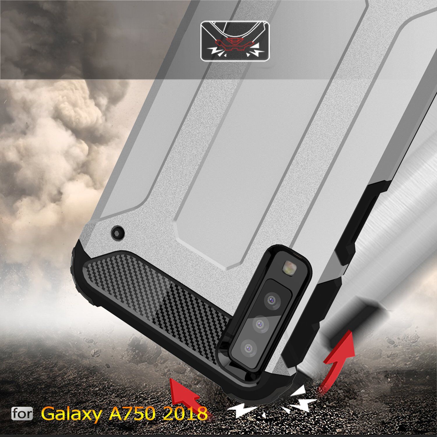 Superodolný kryt Armor pre Samsung Galaxy A7 (2018) - zlatoružový