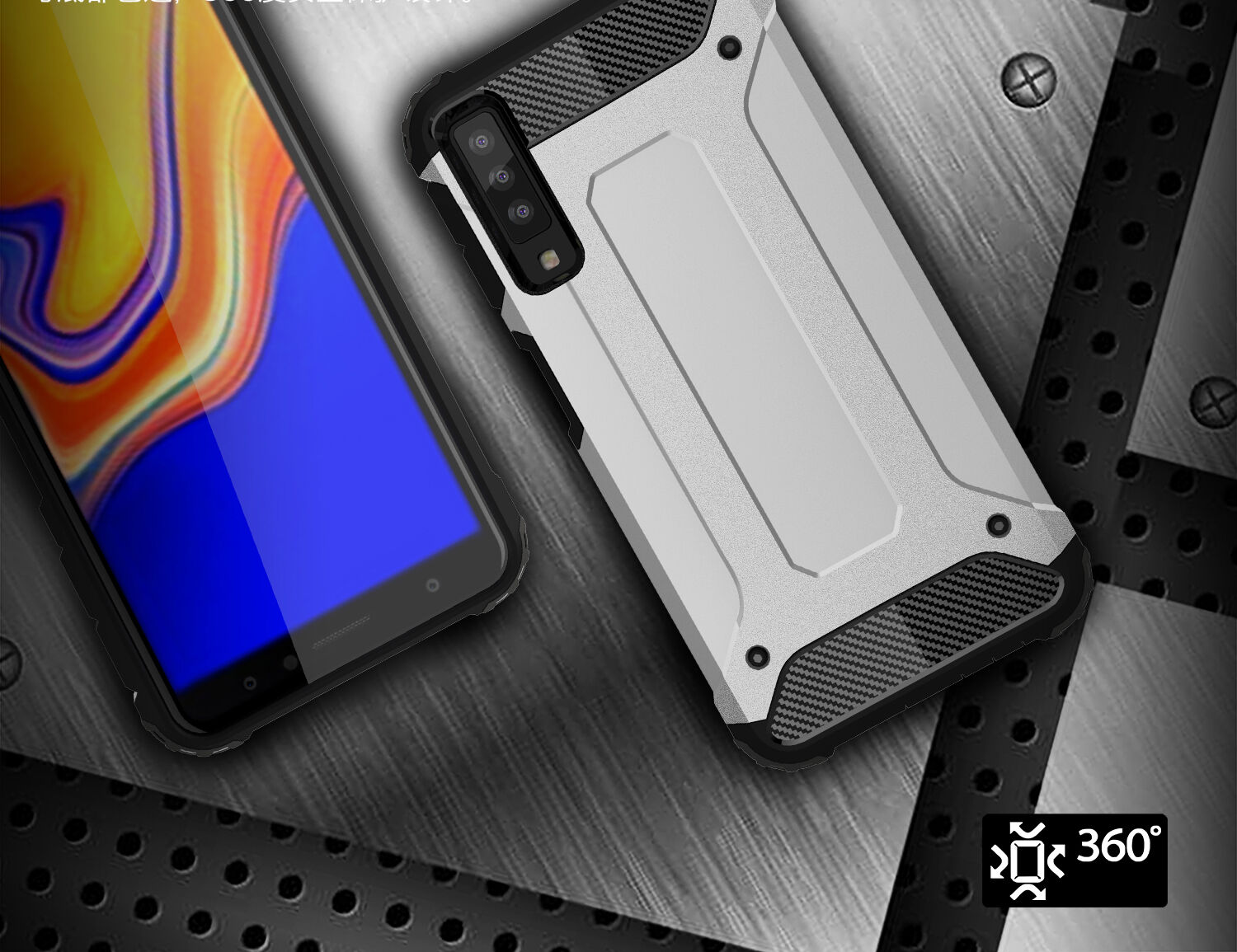 Superodolný kryt Armor pre Samsung Galaxy A7 (2018) - zlatoružový