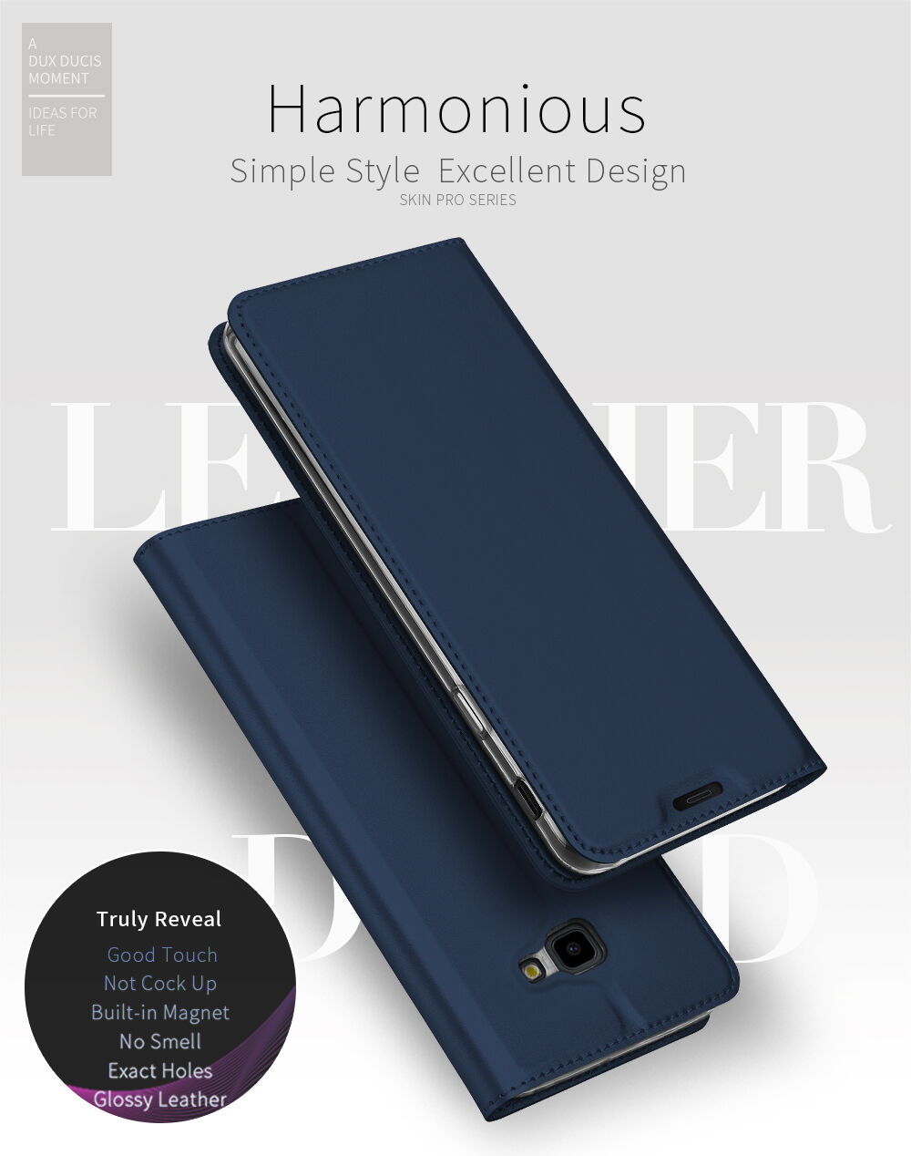 Dux Ducis Skin Pro flipové puzdro pre Samsung Galaxy J4 Plus - ružovo-zlaté