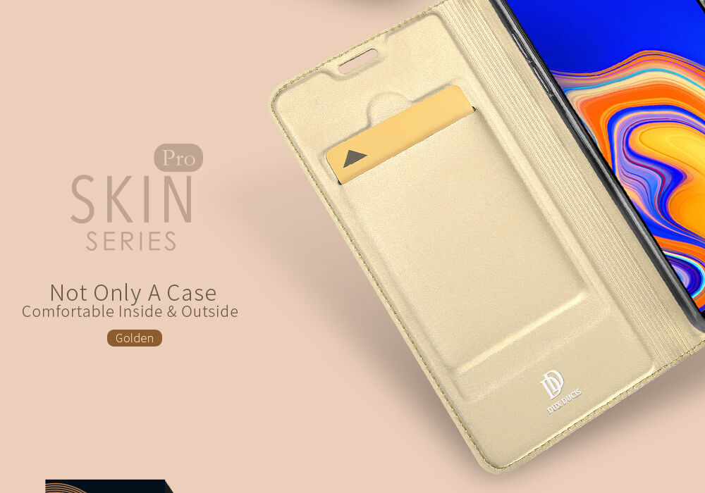 Dux Ducis Skin Pro flipové puzdro pre Samsung Galaxy J4 Plus - ružovo-zlaté