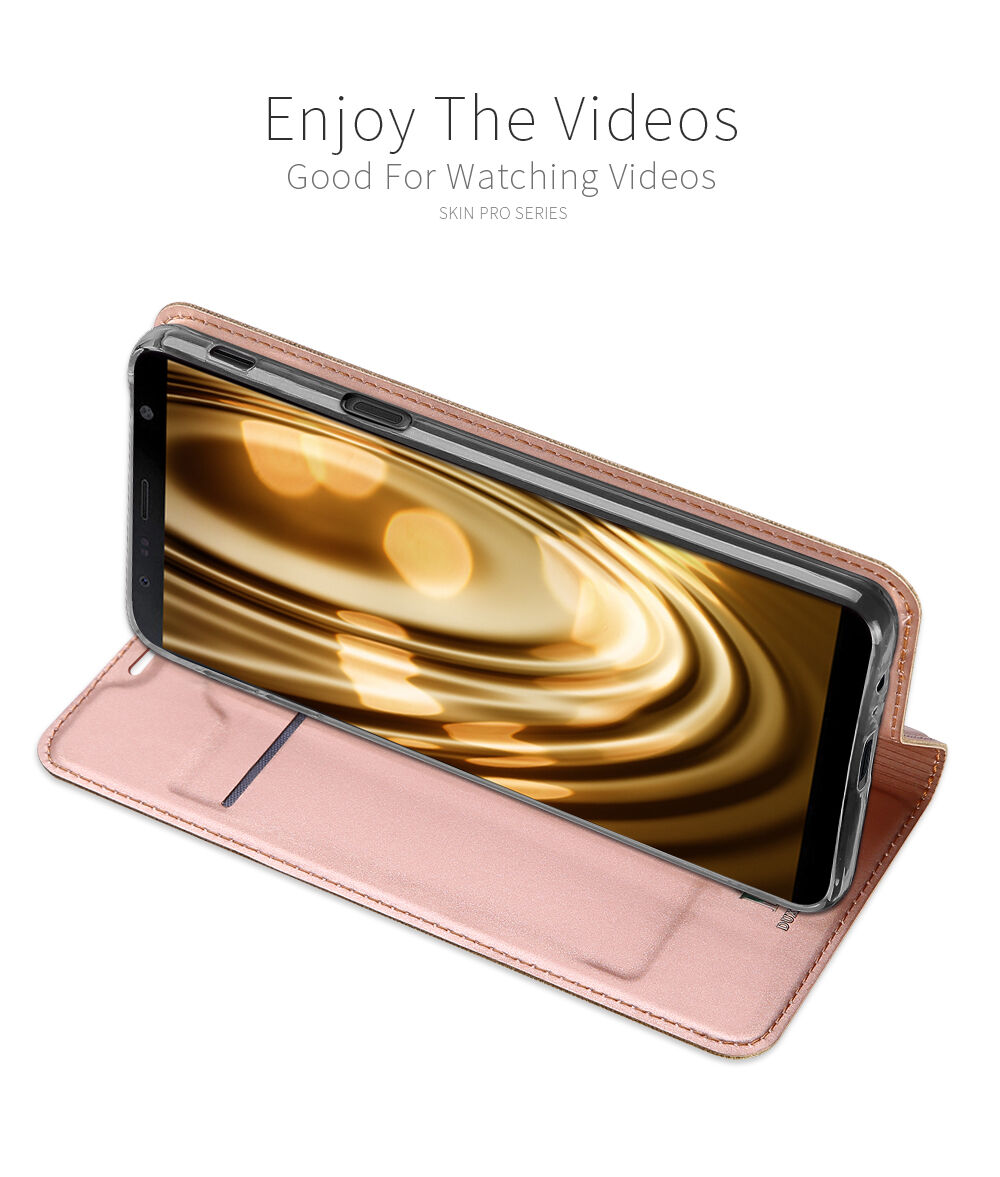 Dux Ducis Skin Pro flipové puzdro pre Samsung Galaxy J4 Plus - ružovo-zlaté