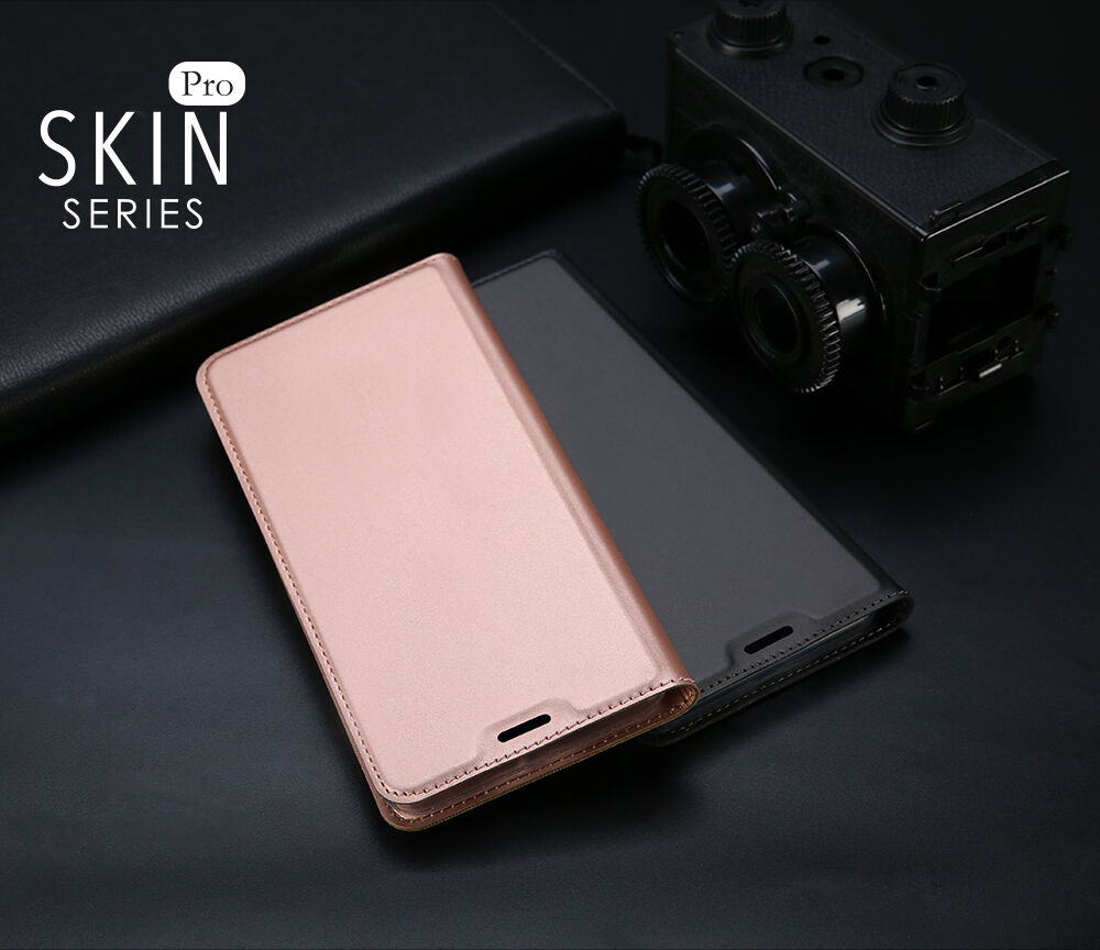 Dux Ducis Skin Pro flipové puzdro pre Samsung Galaxy J4 Plus - ružovo-zlaté