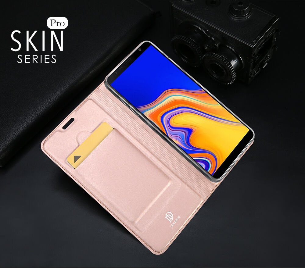 Dux Ducis Skin Pro flipové puzdro pre Samsung Galaxy J4 Plus - ružovo-zlaté