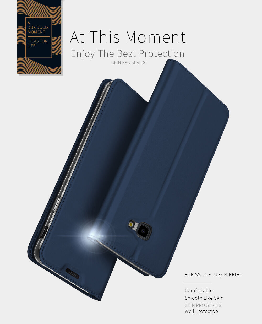 Dux Ducis Skin Pro flipové puzdro pre Samsung Galaxy J4 Plus - sivé