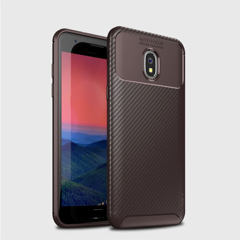 Ipaky plastový kryt s textúrou karbónu pre Samsung Galaxy J3 (2018) - tmavomodrý Ipaky plastový kryt s textúrou karbónu pre Samsung Galaxy J3 (2018) - tmavomodrý