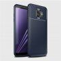 Ipaky plastový kryt s textúrou karbónu pre Samsung Galaxy A6 (2018) - čierny
