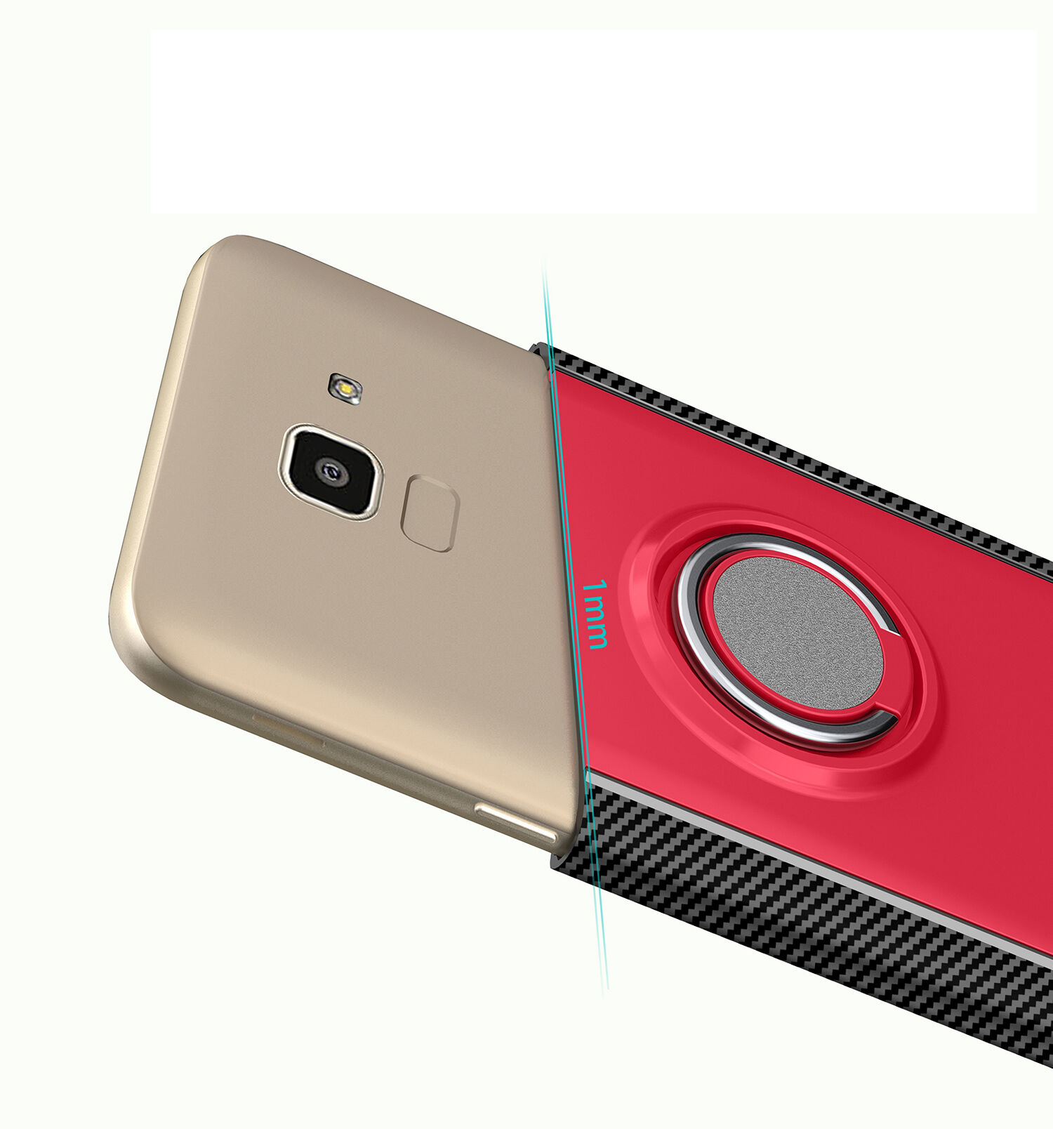 Odolný kryt s držiakom pre Samsung Galaxy J6 (2018) - červený