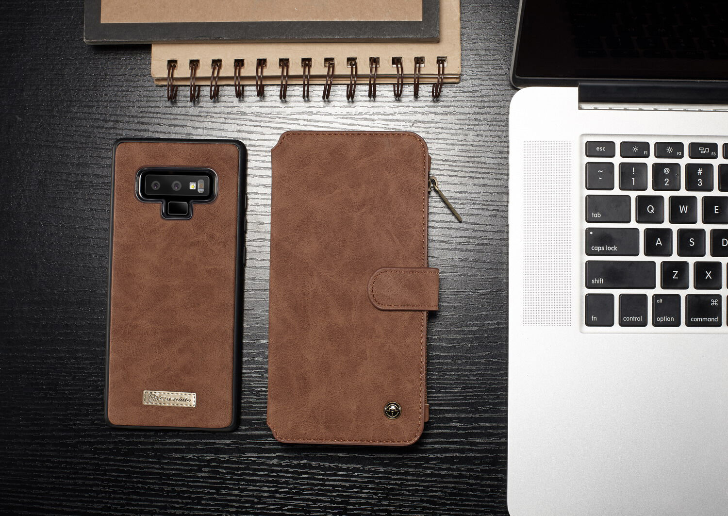 Caseme 2v1 peňaženkové puzdro pre Samsung Galaxy Note 9 - hnedé