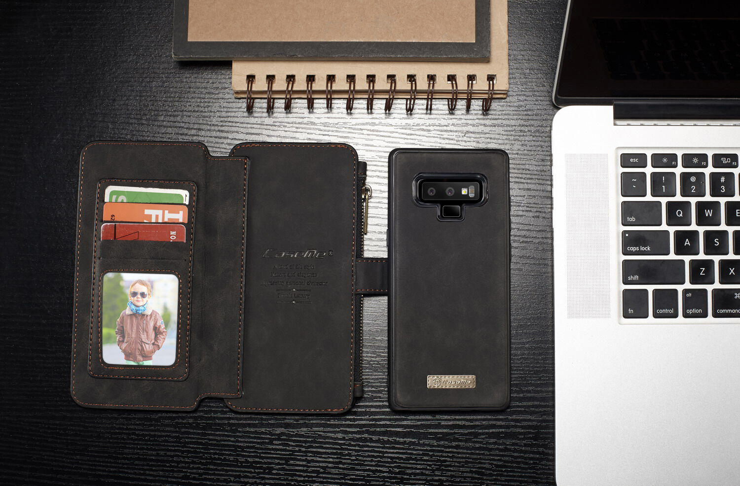 Caseme 2v1 peňaženkové puzdro pre Samsung Galaxy Note 9 - hnedé