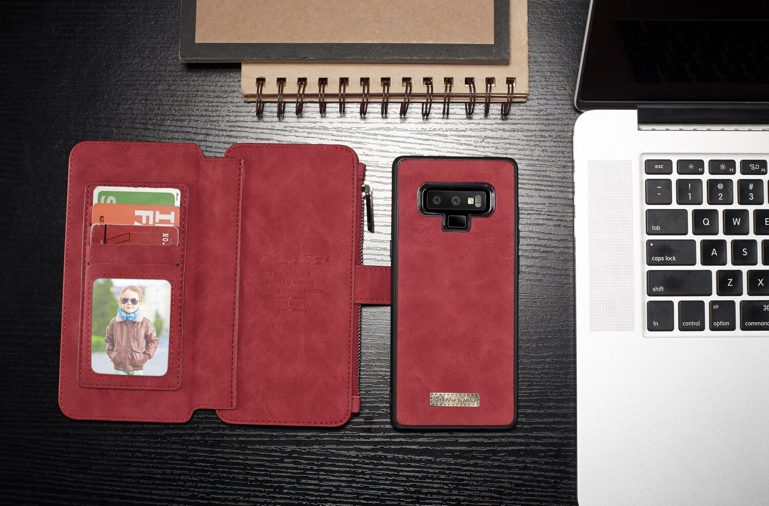 Caseme 2v1 peňaženkové puzdro pre Samsung Galaxy Note 9 - hnedé