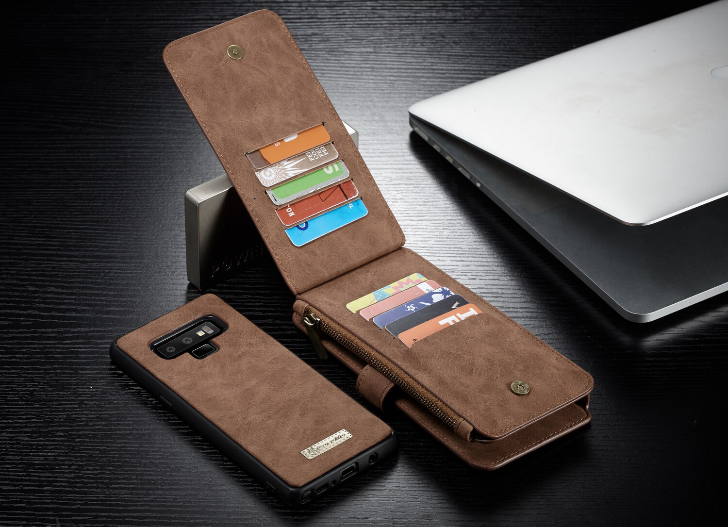 Caseme 2v1 peňaženkové puzdro pre Samsung Galaxy Note 9 - hnedé