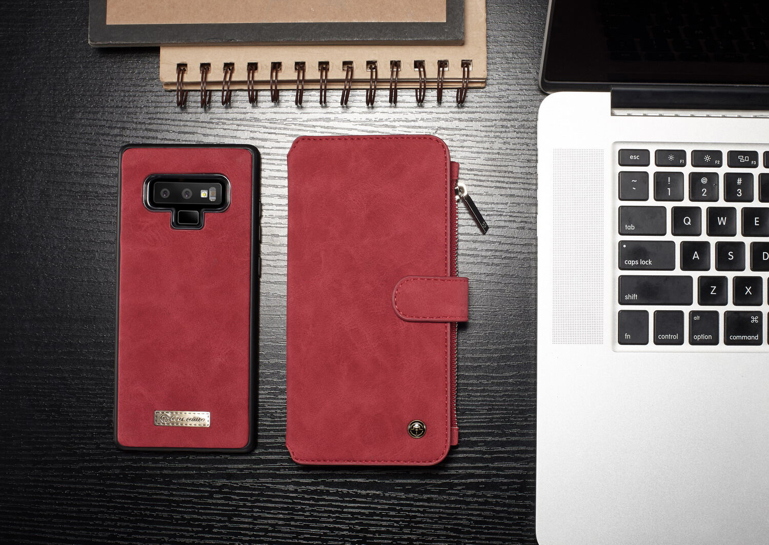 Caseme 2v1 peňaženkové puzdro pre Samsung Galaxy Note 9 - čierne